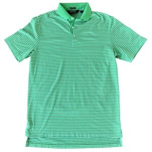 Polo Golf‎ Ralph Lauren Mens Polo Shirt Medium Green Performance Striped Preppy